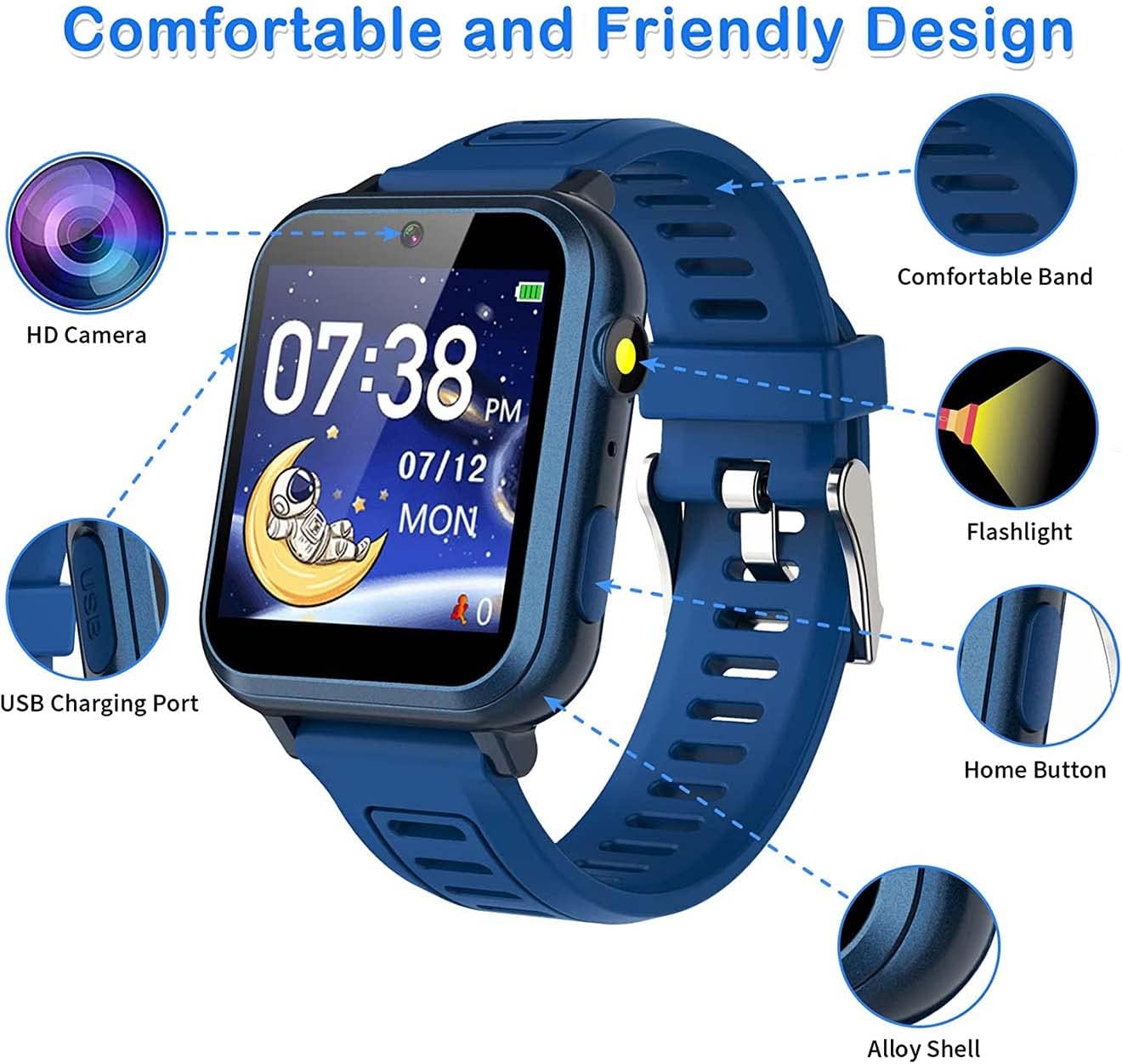 Kids Smart Watch, Toddler Watch Toys for 3-12 Ages Year Old, Smartwatches with 24 Learning Games Video Camera Pedometer Music Alarm Flashlight, Birthday Gift Boys Girls Kids, Educational Kids Smart Watch, Toddler Watch Toys for 3-12 Ages Year Old, Smartwatches with 24 Learning Games Video Camera Pedometer Music Alarm Flashlight, Birthday Gift Boys Girls Kids, Educational